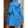 thumbnail image 6 of Rain Jacket for Women Waterproof with Hood Trech Coat for Women Raincoats Long Windbreaker Colorful Blue M, 6 of 8