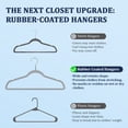 thumbnail image 3 of Clothes Hangers 50 Pack Plastic Hangers Space Saving, 17.5 Inches Wide Durable Coat Hanger, Non Slip, 360 Rotating Hook, Gray, 3 of 7