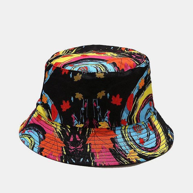 Nuevo sombrero de pescador con estampado de hojas de plantas, sombrero de pescador con sombra para exteriores para ni?os ZefeiWu 1327533567992