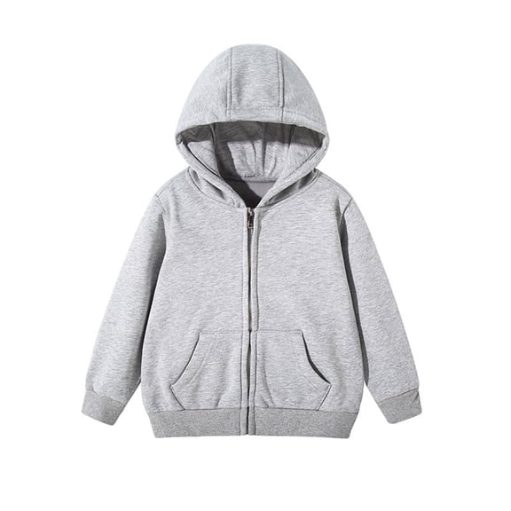 Girls Boys Zip Up Hoodie Soft Sweatshirt Kids Hoodies for Toddler Zipper Hoodie Jacket (Age 5-16 Years)(Color:Grey,Size:4-5 Years)