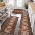 thumbnail image 2 of Red Boho Ethnic Geometric Pattern Kitchen Rugs Sets Of 3,Kitchen Runner Rugs Non Skid Washable,Decorative Kitchen Floor Mats for Kitchen,Sink,Laundry,17"x30"+ 17"x47" + 17"x59", 2 of 6