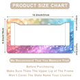 thumbnail image 3 of 1 Pcs Colorful Glitter License Plate Frame, License Plate Cover for Car Decorative Parts, Aluminum License Plate Bracket Holder Rust-Proof Weather-Proof for US Standard Car, 3 of 9