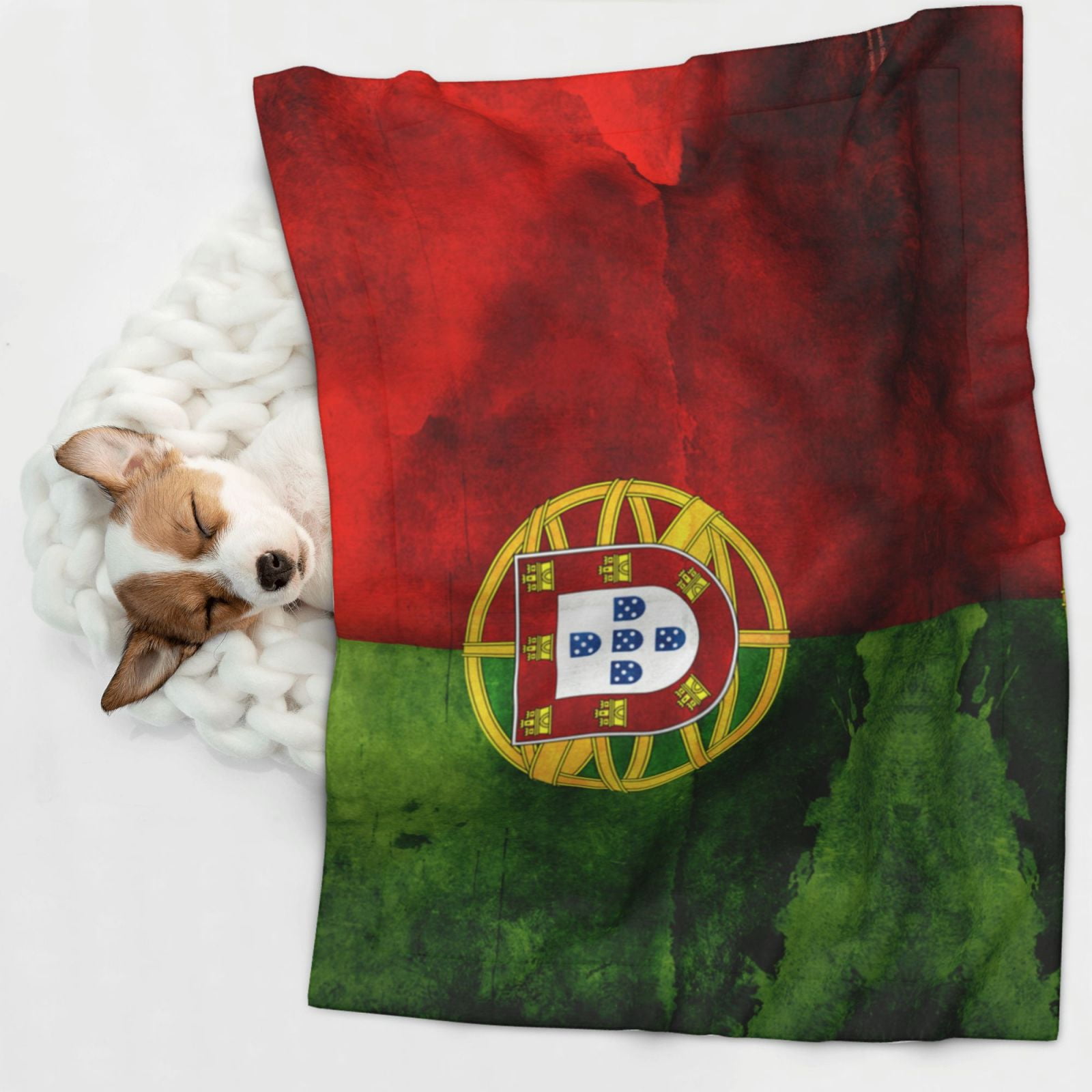 Portugal Portuguese Flag Dog Blanket Soft Warm Flannel Cat Blanket Great Pet Throw for Cats Puppy Small Medium Large Dog