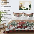 thumbnail image 3 of Christmas Bedding Duvet Cover Set Twin Size 4 Pieces Plaid Xmas Truck Snowman Farmhouse Pine Wood Grain Bedding Set with Zipper Closure, 1 Comforter Cover 68x86 Inches 1 Flat Sheet & 2 Pillow Cases, 3 of 7
