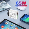 thumbnail image 3 of Adaptador Corriente Cargador Pared USB C Súper Rápido 65W 6 Puertos Carga Rápida S, 3 of 9