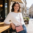 thumbnail image 6 of Women’s Quilted Mini Crossbody Bag Small Square PU Leather Shoulder Purse with Top Handle and Metal Lock for Casual Everyday Use, 6 of 6