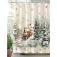 thumbnail image 3 of Christmas Waterproof Fabric Shower Curtain, Train Xmas Tree Snowflake Balls Shower Curtain for Bathroom Curtains Bathtubs Hotel Washable Shower Curtains with 12 Hooks Stall 48x72in, 3 of 6