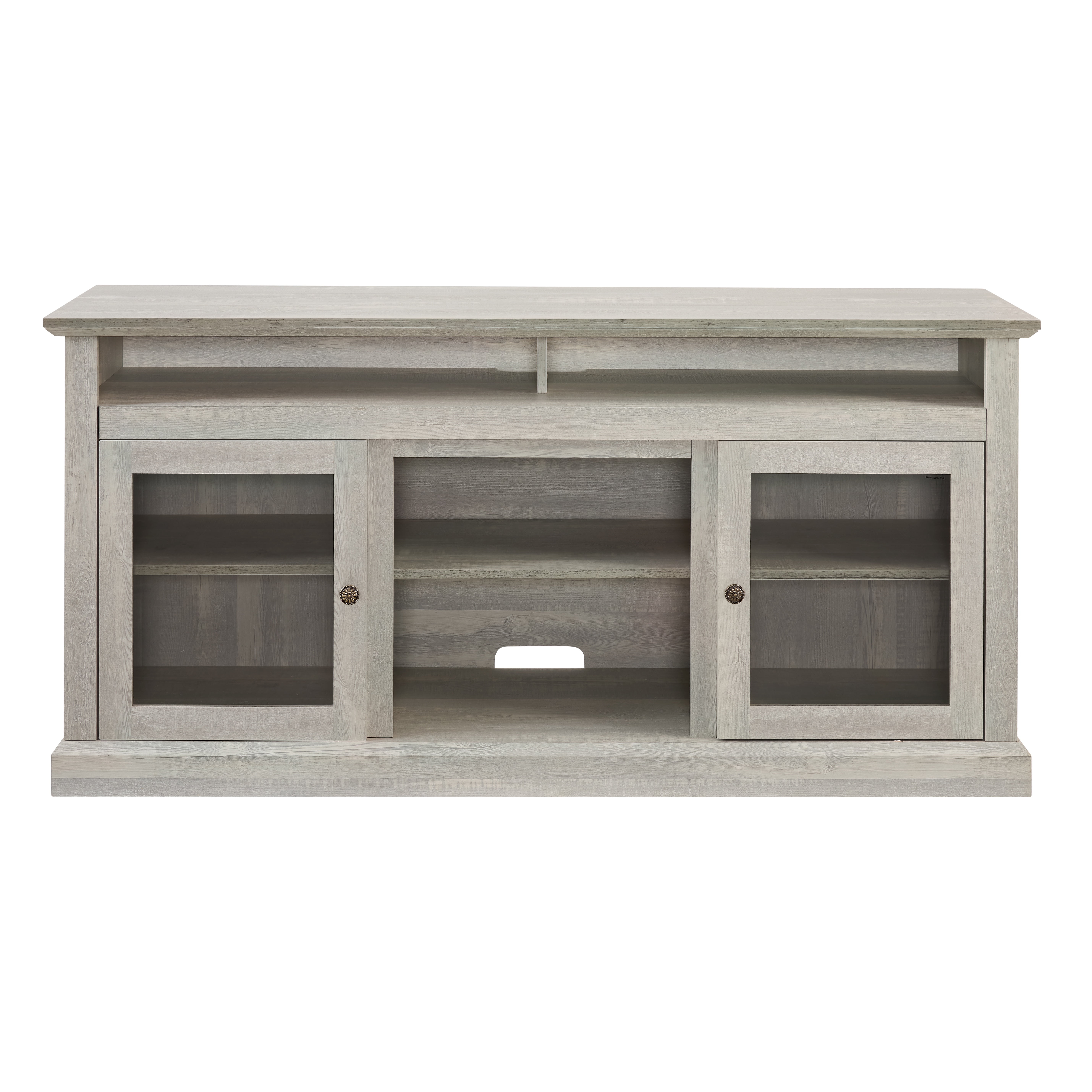 LegaHome Farmhouse TV Stand, Modern Entertainment Door TV Cabinet for 65 Inch TV, Wooden TV Console Table with Open and Closed Storage Space, Media Console Table for Living Room, Stone Gray