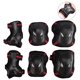 thumbnail image 2 of Equipo de protección para niños y adolescentes, juego de rodilleras y coderas con protector de muñeca y correa ajustable para andar en patineta, ciclismo, patinaje, bicicleta, scooter, negro y rojo M, 2 of 8