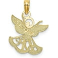 thumbnail image 3 of 14K Yellow Gold w/Rhodium Polished/Textured Cut-Out HOPE Angel Charm - 21mm, 3 of 6