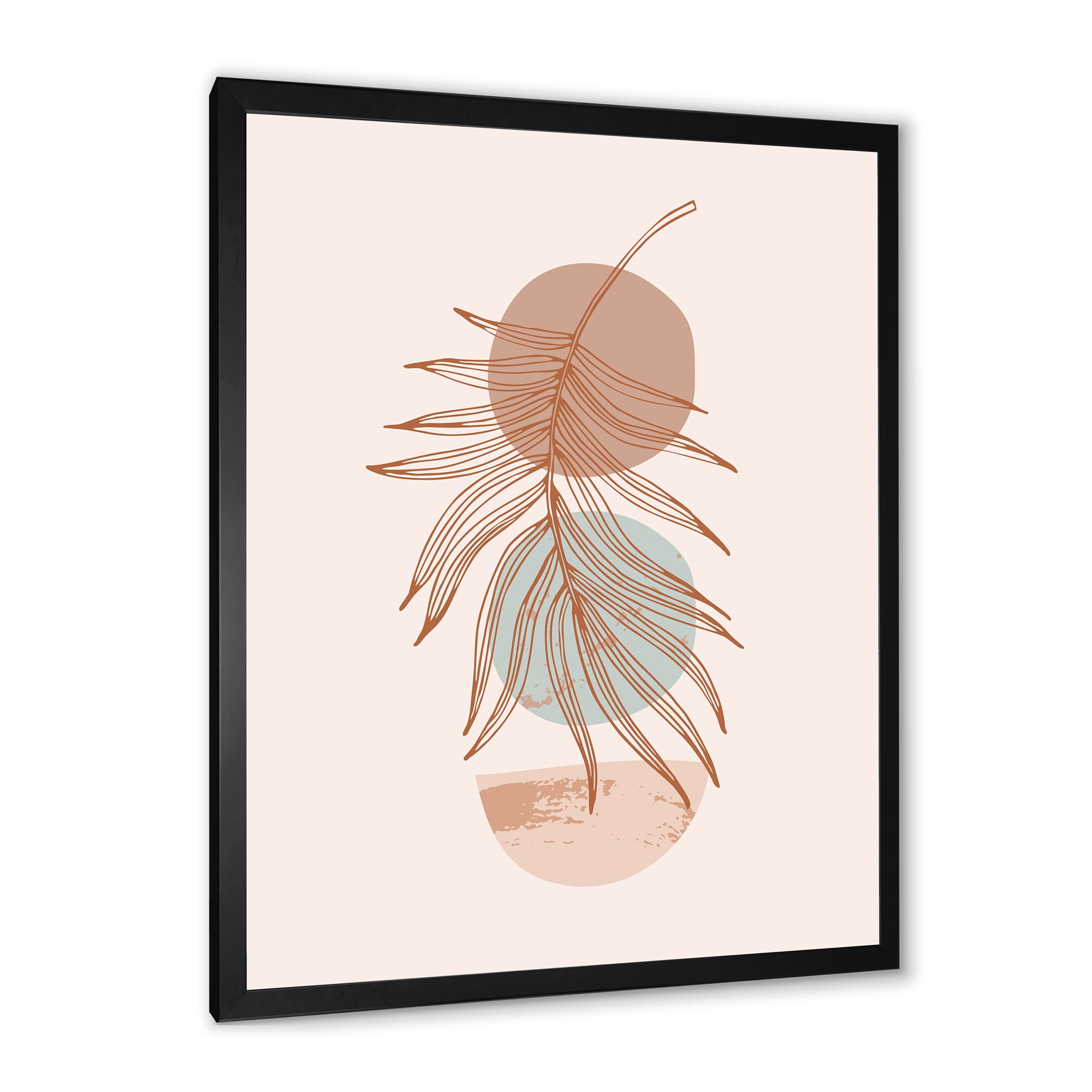 Designart 'Sun and Moon Shapes In Retro Terracotta Tones II' Modern Framed Art Print