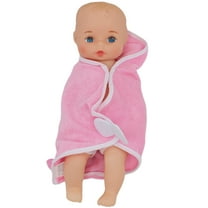 Baby's First 11" Bathtime Baby Softina with Pink Bath Towel and Feel So Real Skin - Safe for Children 1 Year & Up