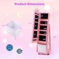 thumbnail image 2 of Topcobe Kids Jewelry Armoire Cabinet with Swivel Base and Lockable Universal Wheels, Kids Furniture for Bedroom-Pink, 2 of 7