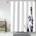 thumbnail image 2 of 4th of July Shower Curtain American Statute Liberty Patriotic Shower Curtains for Bathroom Decor Independence Day Minimalism Black White Line Bath Curtains Sets Waterproof Small Stall 36" x 72", 2 of 6
