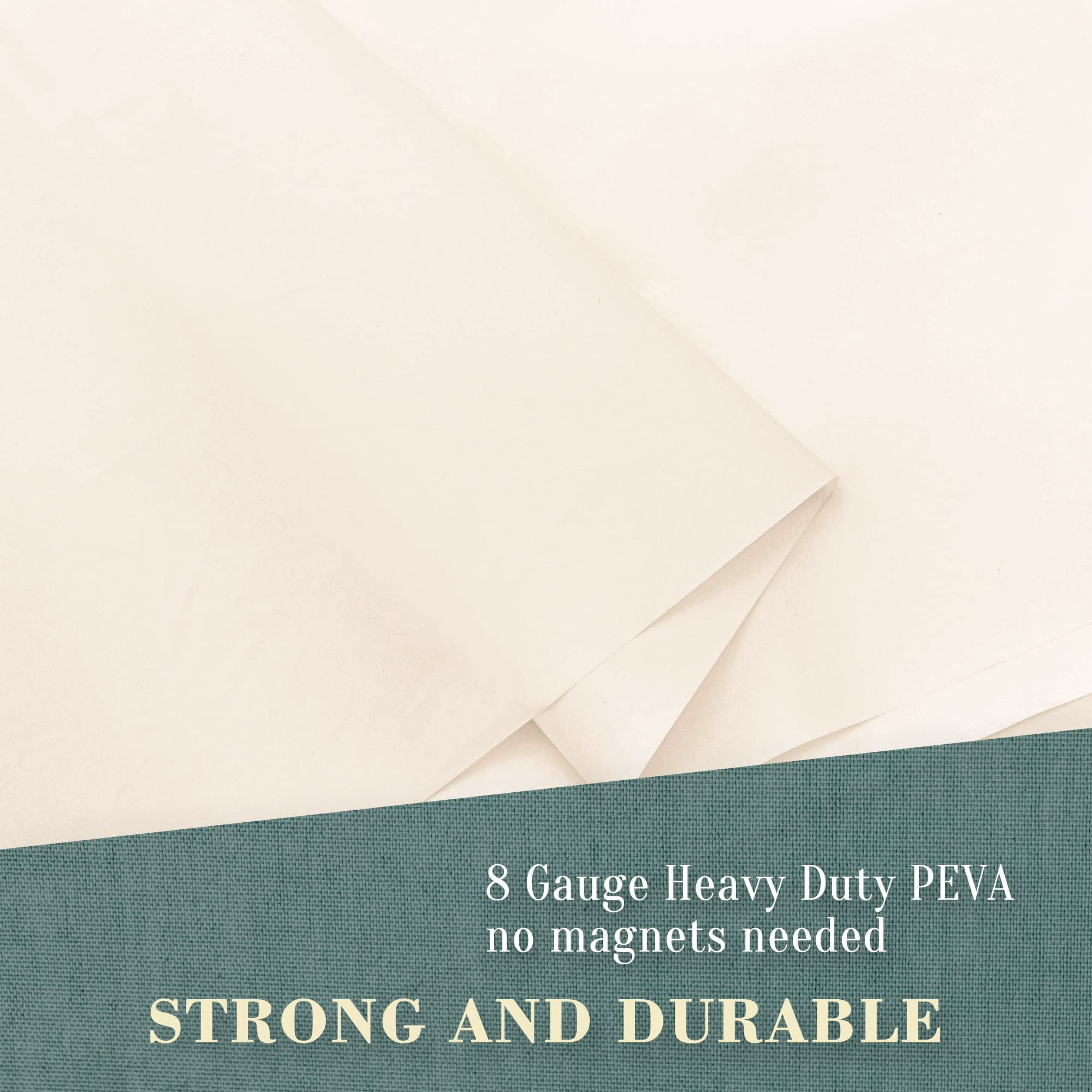 No Hook Peva Shower Curtain Or Liner - 8g Heavy Duty Beige Bathroom Hooks Required  Waterproof Plastic & Pvc Free Standard Size 71 X 74