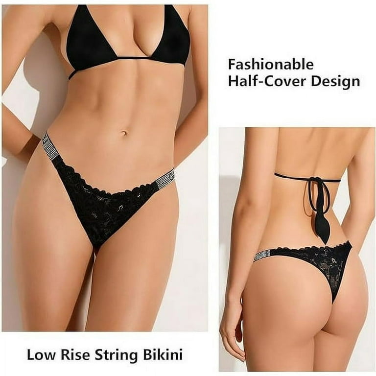 Levao Sexy Panties, Thongs for Women Letter Rhinestones G-String Low-rise  Tanga Stretch Underwear (6 Pack, L) price in UAE,  UAE