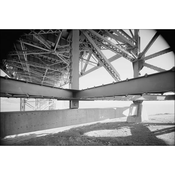24"x36" Gallery Poster, Golden gate bridge trusses, san francisco 1984
