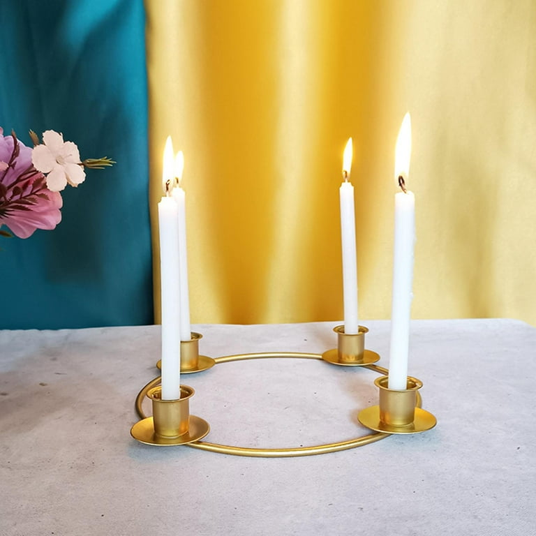 Gold Candlestick Holders for Taper Candle - Set of 5 Tall Metal Candle  Stick Holder Bundle for Wedding Centerpiece Party Events Christmas Holiday