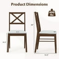 thumbnail image 3 of Gymax Dining Chairs Set of 4 Upholstered Kitchen Side Chairs w/ Rubber Wood Frame Brown & White, 3 of 10