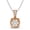 Rose Gold in Silver Chain, variant on Collection 0.43 Ctw Round Lab Grown White Diamond Illusion Circle Cluster Pendant Necklace with 18 inch Gold Chain for Women in 10K White Real Solid Gold