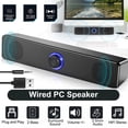thumbnail image 2 of Curuk Stereo Sound Bar, 12.5-inch Sound Bar w/ Subwoofer 3.5mm USB Wired Computer Speakers, 2 of 9