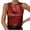 Deep Red, variant on Women's Shiny Tank Top Solid Color Round Neck Sleeveless Casual Summer Tops Tank Shirts Loose Fit Shiny Blouses Wedding Vest Black L