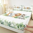 thumbnail image 7 of Feelyou Jungle Animal Party Twin Sheet Sets, Giraffe Lion Elephant Twin Fitted Sheet, Cute Wildlife Flat Sheet, Microfiber Room Decorative, 3pcs, 7 of 7