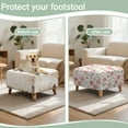 thumbnail image 6 of Xoenoiee Butterfly Rose Flower Print Square Ottoman Cover Storage Ottoman Slipcover Stretch Footrest Stool Covers Breathable Furniture Protectors Spandex Jacquard Fabric, L, 6 of 7