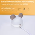 thumbnail image 4 of Zshan Children's Night Light 3-in-1 Alarm Clock and Night Light 7 Colors LED Portable Mouse Bedside Clock Silicone Adjustable Brightness with Remote Control USB Rechargeable Baby Night Light, 4 of 5