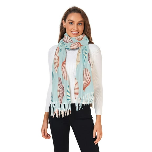 Winter Scarves for Women Pastel Colors Shells Fashion Pashmina Shawl Wraps Long Blanket Scarf for Fall Spring
