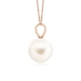 thumbnail image 2 of ANGARA Freshwater Cultured Pearl Solitaire V-Bale Pendant in 14K Rose Gold for Women | June Birthstone, Birthday, Anniversary, Jewelry Gift for Women | Pearl Necklace, 2 of 5