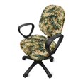 thumbnail image 2 of SCRAWLGOD Palm Tree Green Beige 2 Piece Sets Soft Computer Office Chair Cover Breathable Easy to Install Split Swivel Chair Cover Removable High Back Chair Slipcover, 2 of 7