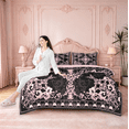 thumbnail image 4 of Erosebridal Pink Baroque Floral 7-Piece Bedding Comforter Set,Vintage Gothic Damask King Bedding Sets For Men Women,Reversible pink, 4 of 7
