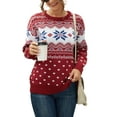 thumbnail image 4 of Uvplove Women's Christmas Ugly Sweater Knit Casual Pullovers Christmas Sweaters For Women,US Size Large in Christmas Tree Red, 4 of 7