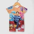 thumbnail image 4 of Blue'S Clues Baby Boy Girl Short Sleeve Romper Clothing Set Print Cartoon Baby Summer One Piece Jumpsuit, 4 of 8