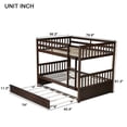 thumbnail image 2 of Harper & Bright Designs Detachable Bunk Bed Full Over Full with Trundle, Wood Twin Size Bunk Bed Frame with Ladder and Guardrail, Separate into 2 Full Beds, Espresso, 2 of 8