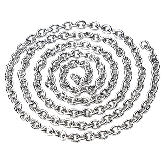 yuksok Chaînes de Maillons de Chaîne d'Extension en Acier Inoxydable de 5 Mètres pour Colliers Bracelets Bricolage 4x5 mm