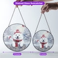 thumbnail image 5 of Playful Samoyed Welcomes Winter Snowy Day with Cardinal Bird Stained Glass Suncatcher Siberian Sammy Dog Lover Window Hanging Sign Decor - 2017, 5 of 5