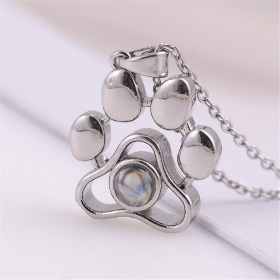 Latrodar New Fashion Dog Paw Print Cute Holiday Gift Projection Necklace Silver up to 50% Off