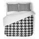 thumbnail image 1 of ABPHQTO Juego de ropa de cama de 3 piezas Funda de edredón a cuadros artístico abstracto con patrón de pata de gallo en blanco y negro mínimo con 2 fundas de almohada, 1 of 1