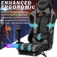 thumbnail image 4 of BIQWBIC Gaming Chair, Ergonomic Office Chair with Massage Lumbar Support ，Adjustable Seat, Lumbar Support, Armrest, Headrest, Grey, 4 of 5