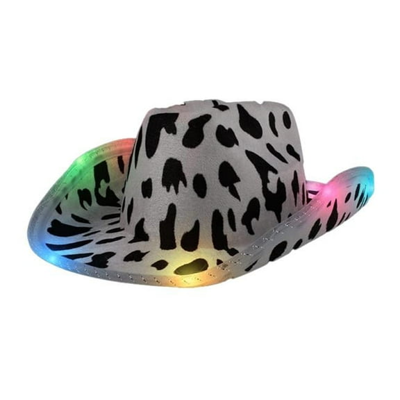 Blinkee LUCPCH-MLT Light Up Cow Print Cowboy Hat