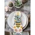 thumbnail image 2 of Flowers Bee Cloth Napkins Set of 8 Reusable Dinner Napkins, Retro Country Botanical Floral Plants Dots Cocktail Napkin Washable Table Napkins for Wedding/Holiday Party/Baby Shower 20"x20", 2 of 7
