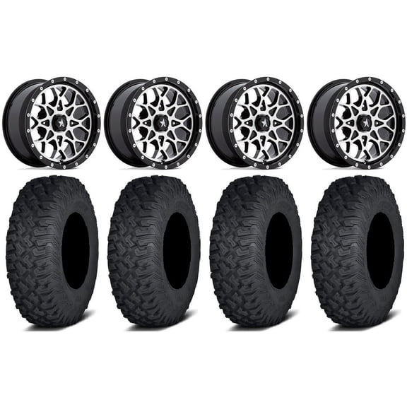 MSA Portal 14" Wheels Machined 27" Coyote Tires Polaris RZR XP 1000 / PRO XP / Ranger XP 900/1000