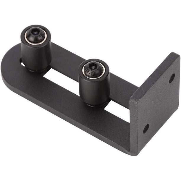 Guía de piso para puerta corrediza de granero, ruedas giratorias completas y ajustables para puertas de hasta 3 pulgadas de espesor, apta para todas las puertas de granero