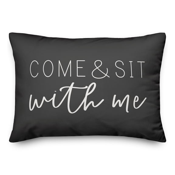 Creative Products Come & Sit With Me Black and White 14x20 Indoor / Outdoor Pillow