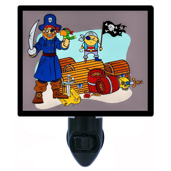 Night Light - Night Light Plus Extra Free Switchable Insert. 4 Watt Bulb, E12 Base. Pirate's Treasure.