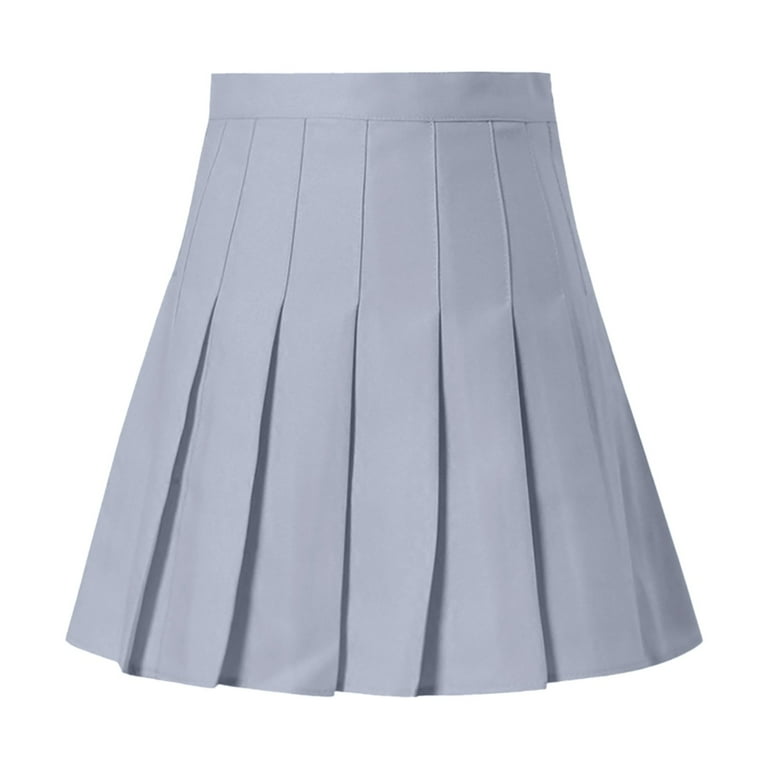 Ploknplq Knife Pleat Skirt for Women Solid Mini Length