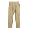 thumbnail image 5 of Mens Dress Pants with Pockets, Elastic Waist Casual Business Pants,Regular Fit Straight Leg Work Pants, Pleated Front Slacks Pant L, 5 of 7