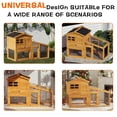 thumbnail image 3 of Small Animal Cage 2-Story - Weatherproof Wooden Hutch with Leak-Proof Tray & Metal Ramp for Rabbits/Guinea Pigs/Chickens, Indoor/Outdoor Use, Natural Wood Color, 3 of 6